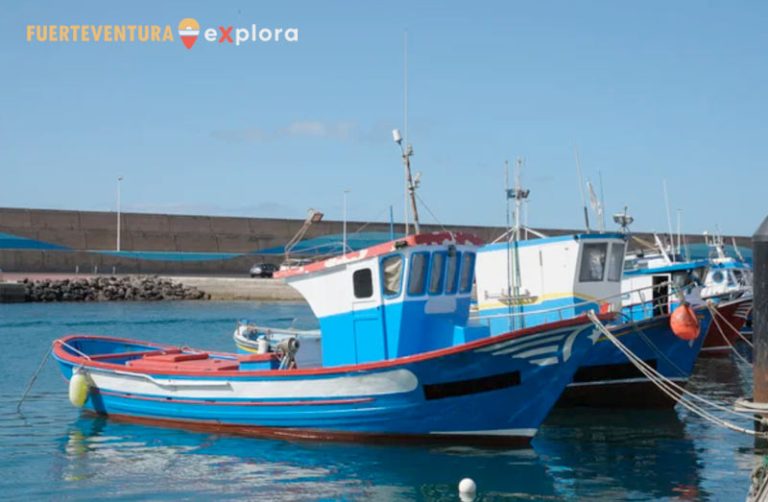 Grupo de embarcaciones pesqueras en Puerto de Morro Jable