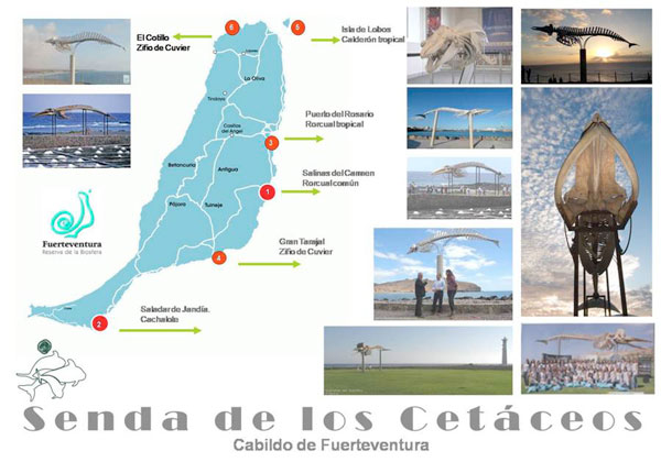 Mapa de la Senda de los Cetáceos en Fuerteventura