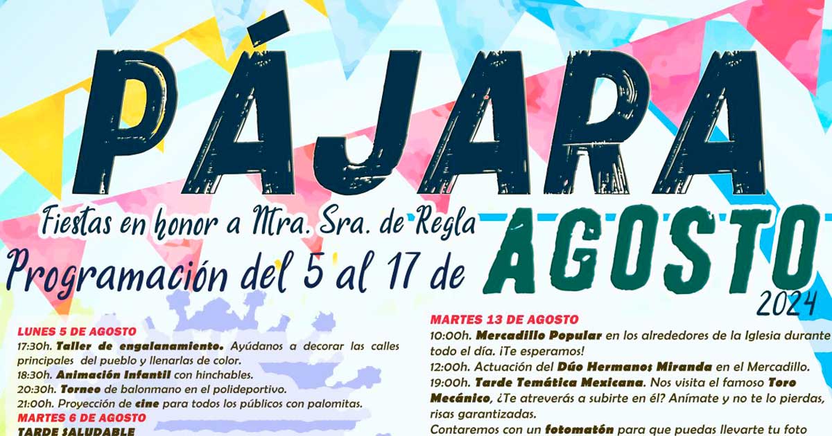 Programa de Fiestas Nuestra Señora de Regla en Pájara