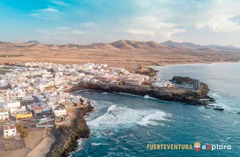 Vista aerea della baia di El Cotillo